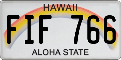 HI license plate FIF766