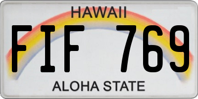 HI license plate FIF769