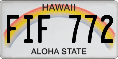 HI license plate FIF772
