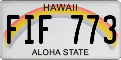 HI license plate FIF773