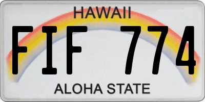 HI license plate FIF774