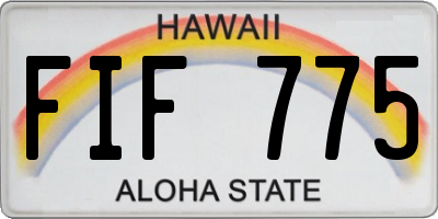 HI license plate FIF775