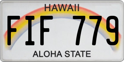 HI license plate FIF779