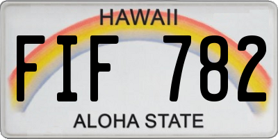 HI license plate FIF782