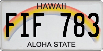 HI license plate FIF783