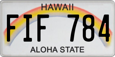 HI license plate FIF784