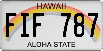 HI license plate FIF787