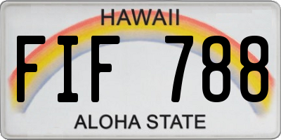 HI license plate FIF788