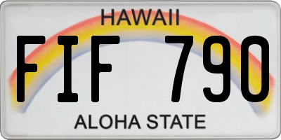 HI license plate FIF790
