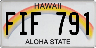 HI license plate FIF791