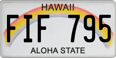 HI license plate FIF795