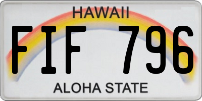 HI license plate FIF796