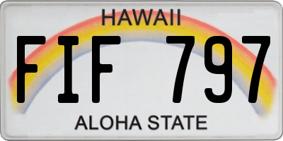 HI license plate FIF797