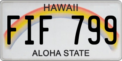 HI license plate FIF799