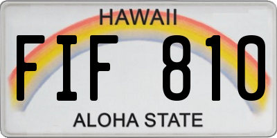HI license plate FIF810