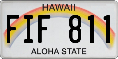 HI license plate FIF811