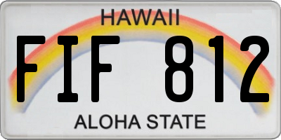 HI license plate FIF812