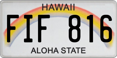 HI license plate FIF816