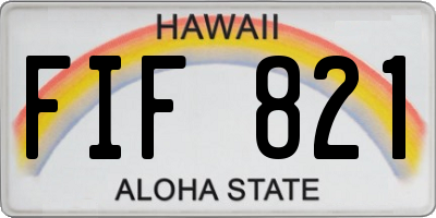 HI license plate FIF821