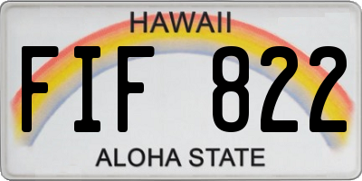 HI license plate FIF822
