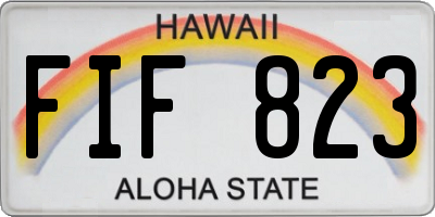 HI license plate FIF823