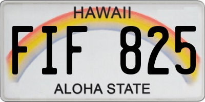 HI license plate FIF825