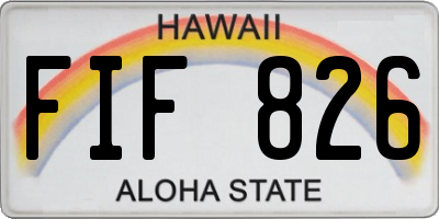 HI license plate FIF826