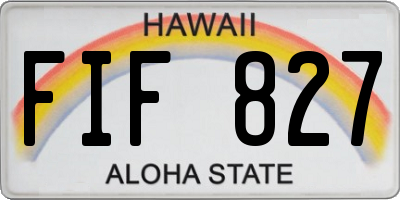 HI license plate FIF827