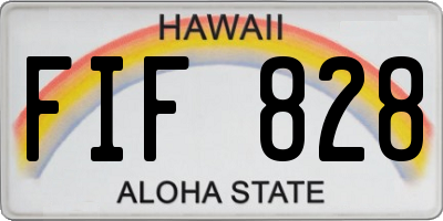 HI license plate FIF828