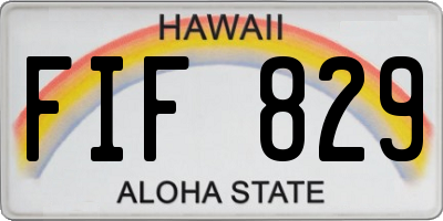 HI license plate FIF829