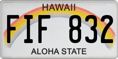 HI license plate FIF832