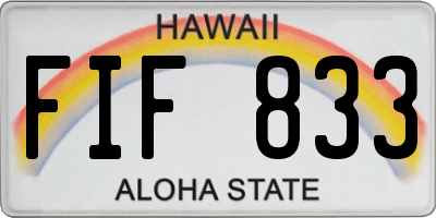 HI license plate FIF833