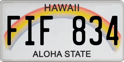 HI license plate FIF834