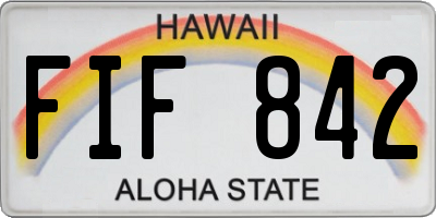 HI license plate FIF842