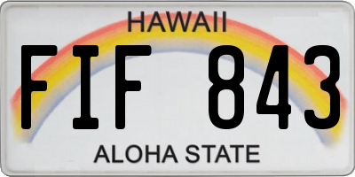 HI license plate FIF843