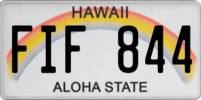 HI license plate FIF844