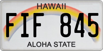 HI license plate FIF845