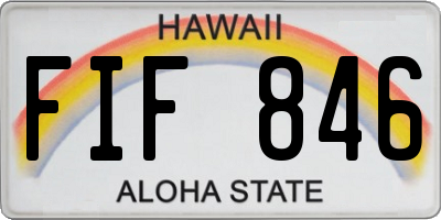 HI license plate FIF846