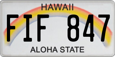 HI license plate FIF847