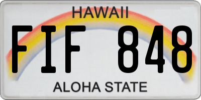 HI license plate FIF848