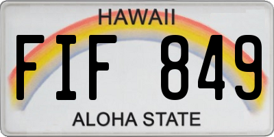 HI license plate FIF849