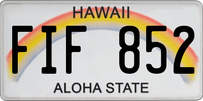 HI license plate FIF852