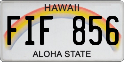 HI license plate FIF856
