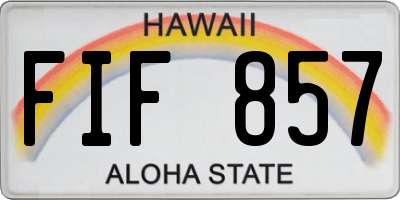 HI license plate FIF857