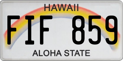 HI license plate FIF859