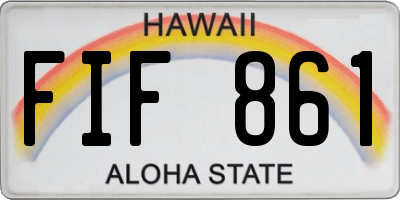 HI license plate FIF861