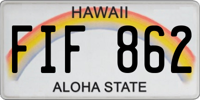 HI license plate FIF862