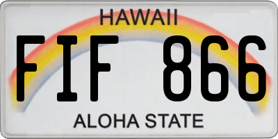 HI license plate FIF866