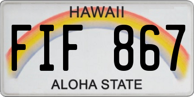 HI license plate FIF867