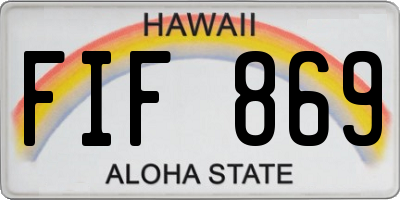 HI license plate FIF869